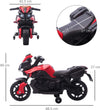 Moto-Elettrica-per-Bambini-con-Fari-e-Clacson,-Batteria-6V-Velocità-3km/h,-Età-18-48-Mesi,-88.5x42.5x49cm,-Rosso-GB7370-159V90RDGB7
