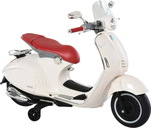 Moto-Elettrica-per-Bambini-con-Licenza-Ufficiale-Vespa,-2-Rotelle,-Luci-e-Suoni,-108x49x75-cm,-Bianca-HN7370-115WTHN7