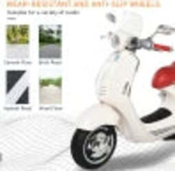Moto-Elettrica-per-Bambini-con-Licenza-Ufficiale-Vespa,-2-Rotelle,-Luci-e-Suoni,-108x49x75-cm,-Bianca-HN7370-115WTHN7