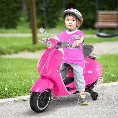 Moto-Elettrica-per-Bambini-con-Licenza-Ufficiale-Vespa,-2-Rotelle,-Luci-e-Suoni,-108x49x75-cm,-Rosa-JN9370-115PKJN9