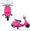 Moto-Elettrica-per-Bambini-con-Licenza-Ufficiale-Vespa,-2-Rotelle,-Luci-e-Suoni,-108x49x75-cm,-Rosa-JN9370-115PKJN9