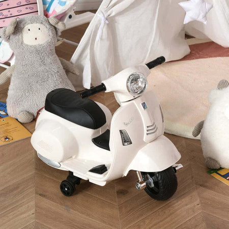Moto-Elettrica-per-Bambini-con-Licenza-Ufficiale-Vespa-Batteria-6V,-Fari-e-Clacson,-per-Bimbi-da-18-36-mesi,-Bianco,-66.5x38x52cm-BV9370-138WTBV9