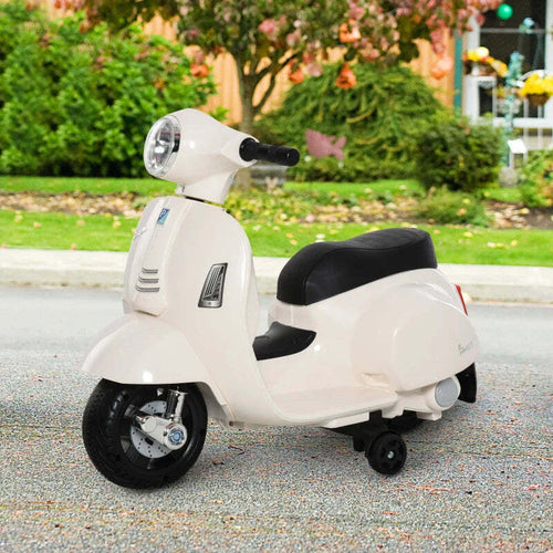 Moto-Elettrica-per-Bambini-con-Licenza-Ufficiale-Vespa-Batteria-6V,-Fari-e-Clacson,-per-Bimbi-da-18-36-mesi,-Bianco,-66.5x38x52cm-BV9370-138WTBV9