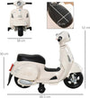 Moto-Elettrica-per-Bambini-con-Licenza-Ufficiale-Vespa-Batteria-6V,-Fari-e-Clacson,-per-Bimbi-da-18-36-mesi,-Bianco,-66.5x38x52cm-BV9370-138WTBV9