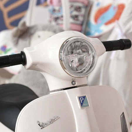 Moto-Elettrica-per-Bambini-con-Licenza-Ufficiale-Vespa-Batteria-6V,-Fari-e-Clacson,-per-Bimbi-da-18-36-mesi,-Bianco,-66.5x38x52cm-BV9370-138WTBV9