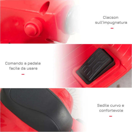 Moto-Elettrica-per-Bambini-con-Licenza-Ufficiale-Vespa-Batteria-6V,-Fari-e-Clacson,-per-Bimbi-da-18-36-mesi,-Rosso,-66.5x38x52cm-BG6370-138RDBG6