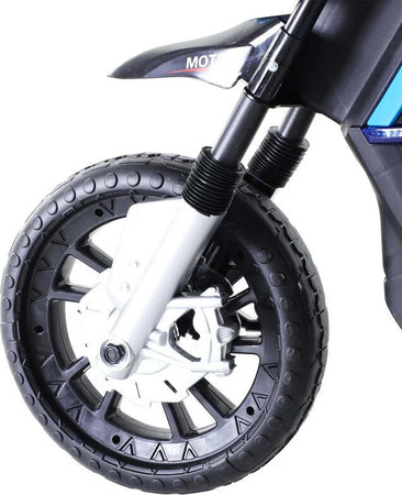 Moto-Elettrica-per-Bambini-da-6V-con-Rotelle-e-Fari,-in-PP-e-Metallo,-105x52.3x62.3-cm,-Azzurro-e-Nero-QS8370-068BUQS8
