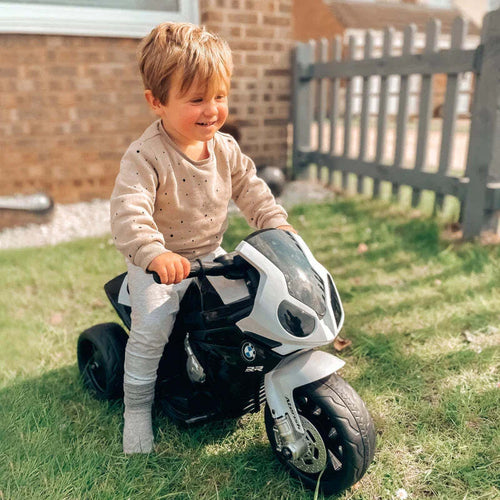 Moto-Elettrica-per-Bambini-Max.-20kg-con-Licenza-BMW,-3-Ruote,-Batteria-Ricaricabile-6V,-Bianca-Nera,-66x37x44cm-GB5370-064BKGB5