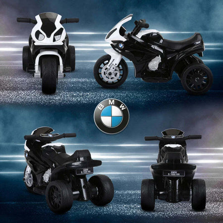 Moto-Elettrica-per-Bambini-Max.-20kg-con-Licenza-BMW,-3-Ruote,-Batteria-Ricaricabile-6V,-Bianca-Nera,-66x37x44cm-GB5370-064BKGB5