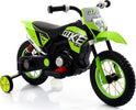 Moto-Motocicletta-Elettica-per-Bambini-Cross-Verde-ruote-in-Gomma-Minimoto-6V