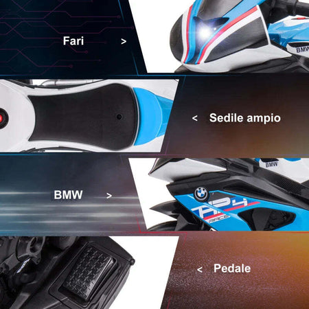 Moto-per-Bambini-18-60-Mesi-Modello-BMW-HP4-con-Fari,-Musica-e-Pedali,-in-PP-e-Metallo,-82.5x42x54-cm,-Blu-QW3370-211V90BUQW3