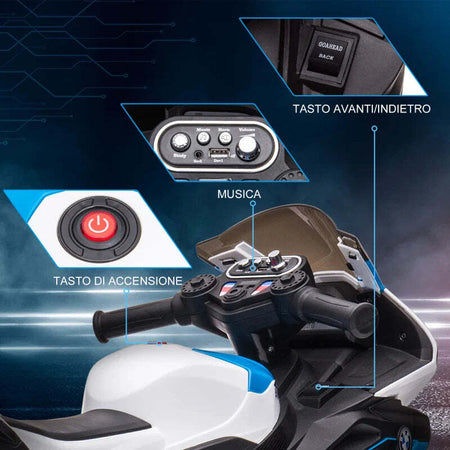Moto-per-Bambini-18-60-Mesi-Modello-BMW-HP4-con-Fari,-Musica-e-Pedali,-in-PP-e-Metallo,-82.5x42x54-cm,-Blu-QW3370-211V90BUQW3