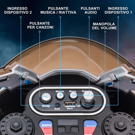 Moto-per-Bambini-18-60-Mesi-Modello-BMW-HP4-con-Fari,-Musica-e-Pedali,-in-PP-e-Metallo,-82.5x42x54-cm,-Blu-QW3370-211V90BUQW3