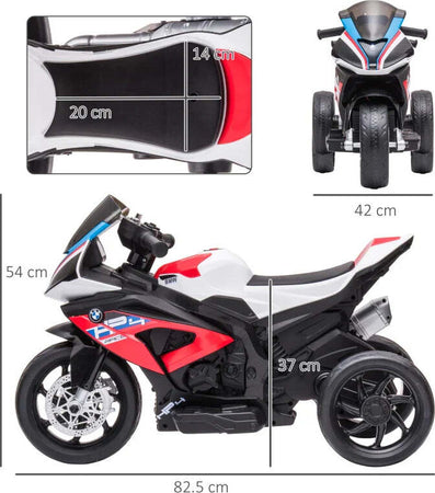 Moto-per-Bambini-18-60-Mesi-Modello-BMW-HP4-con-Fari,-Musica-e-Pedali,-in-PP-e-Metallo,-82.5x42x54-cm,-Rosso-WS6370-211V90RDWS6