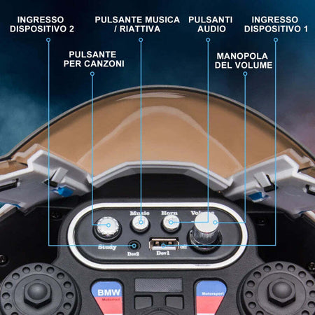Moto-per-Bambini-18-60-Mesi-Modello-BMW-HP4-con-Fari,-Musica-e-Pedali,-in-PP-e-Metallo,-82.5x42x54-cm,-Rosso-WS6370-211V90RDWS6