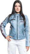 Motociclista-Donna---Biker-Donna-Azzurro-Tamponato-in-vera-pelle