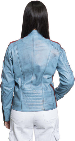 Motociclista-Donna---Biker-Donna-Azzurro-Tamponato-in-vera-pelle