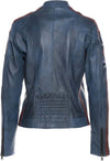 Motociclista-Donna---Biker-Donna-Blu-Tamponato-in-vera-pelle
