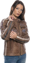Motociclista-Donna---Biker-Donna-Cuoio-Tamponato-in-vera-pelle