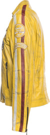 Motociclista-Donna---Biker-Donna-Giallo-Tamponato-in-vera-pelle