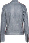 Motociclista-Donna---Biker-Donna-Grigio-Tamponato-in-vera-pelle