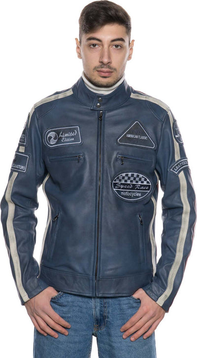 Motociclista-Uomo---Biker-Uomo-Blu-in-vera-pelle