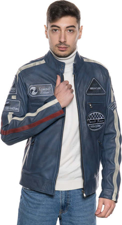 Motociclista-Uomo---Biker-Uomo-Blu-in-vera-pelle