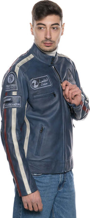 Motociclista-Uomo---Biker-Uomo-Blu-in-vera-pelle