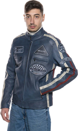 Motociclista-Uomo---Biker-Uomo-Blu-in-vera-pelle