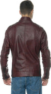 Motociclista-Uomo---Biker-Uomo-Bordeaux-in-vera-pelle-Nappata