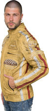Motociclista-Uomo---Biker-Uomo-Giallo-in-vera-pelle