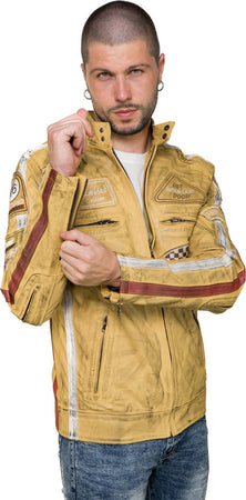 Motociclista-Uomo---Biker-Uomo-Giallo-in-vera-pelle