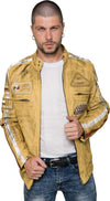 Motociclista-Uomo---Biker-Uomo-Giallo-in-vera-pelle
