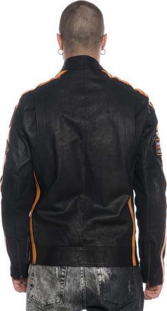Motociclista-Uomo---Biker-Uomo-Nero-Effetto-Antichizzato-in-vera-pelle