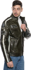 Motociclista-Uomo---Biker-Uomo-Verde-Bis-in-vera-pelle