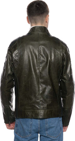 Motociclista-Uomo---Biker-Uomo-Verde-Bis-in-vera-pelle