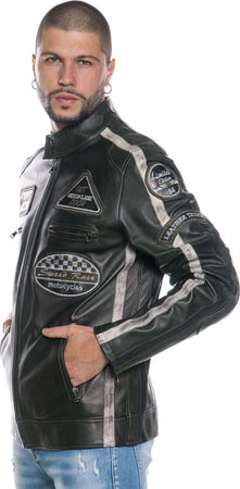 Motociclista-Uomo---Biker-Uomo-Verdone-in-vera-pelle