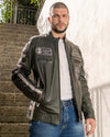 Motociclista-Uomo---Biker-Uomo-Verdone-in-vera-pelle