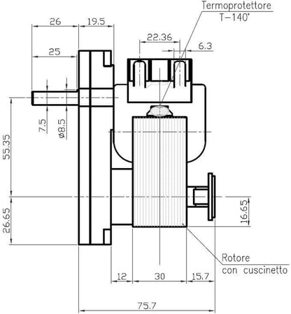 Motoriduttore Kenta K9115005 1,5Rpm H30 Stufe a Pellet Deville 14702051