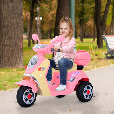 Motorino-Elettrico-per-Bambini-3-Anni+-Max.-25kg-con-Luci,-Musica,-Batteria-6V-e-Velocità-3km/h,-108x51x75-cm,-Rosa-QA4370-013QA4