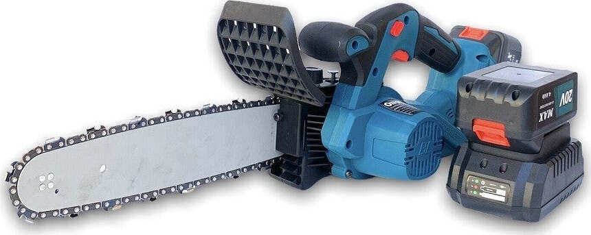 Motosega A Batteria 20v Mini Elettrosega Lama 10'' 4ah 2 Batterie Serbatoio Olio Fai da te/Attrezzi elettrici da giardinaggio/Utensili elettrici da giardino/Motoseghe Trade Shop italia - Napoli, Commerciovirtuoso.it