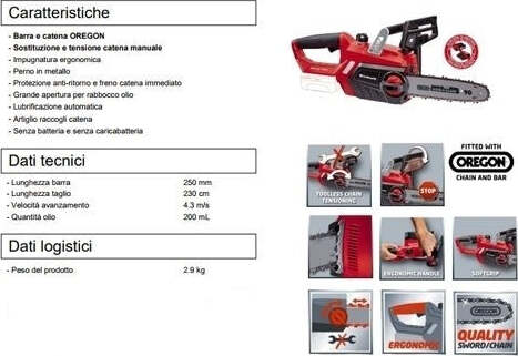 MOTOSEGA A BATTERIA EINHELL GE-LC 18 LI SOLO BARRA 25 CM  Trade Shop italia - Napoli, Commerciovirtuoso.it