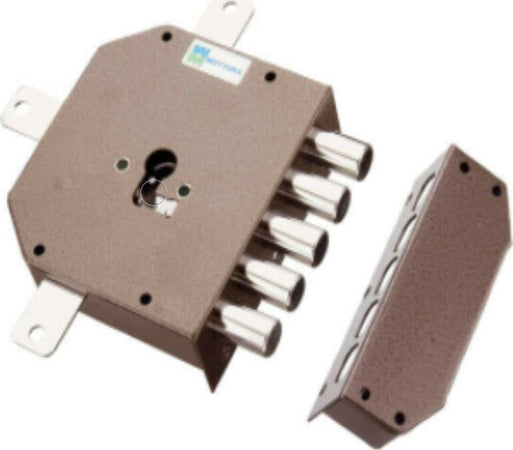 MOTTURA---SERRATURA-QUINTUPLA---PREDISPOSTA-PER-CILINDRO-EUROPEO---A-5-CATENACCI---SENZA-ASTE,-DEVIATORE-E-CILINDRO---VERNICIATA---SINISTRA