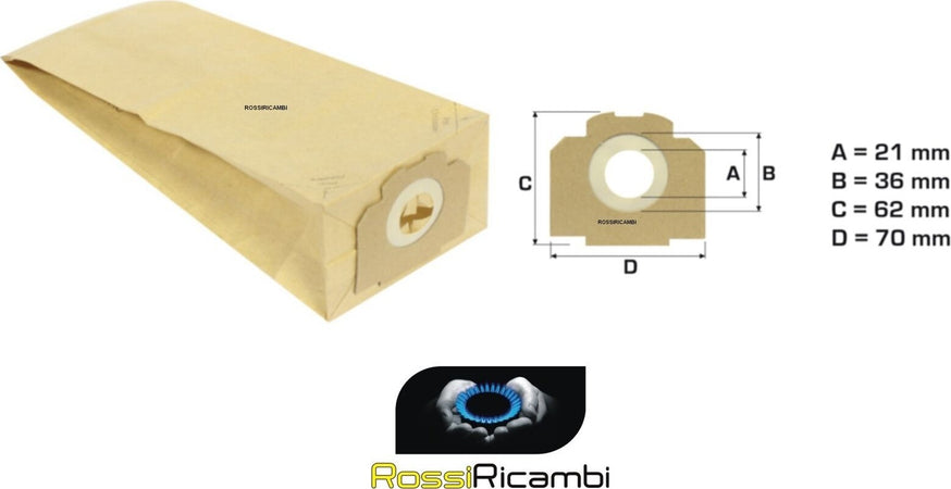 MOULINEX 5 SACCHETTI SCOPA ELETTRICA MODELLO FIDELIO - NS 267 Casa e cucina/Aspirapolvere e pulizia di pavimenti e finestre/Accessori per aspirapolvere/Sacchetti per aspirapolvere/Sacchetti per aspirapolvere verticale Rossi Ricambi - Venetico Marina, Commerciovirtuoso.it
