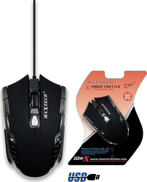 Mouse Gaming Con Cavo Usb Ottico Mini Con Filo Per Computer Pc Da Gioco Maxtech M-z017 Informatica e Videogiochi > Accessori PC > Mouse e Tastiere PC Trade Shop italia - Napoli, Commerciovirtuoso.it