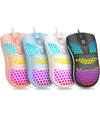 Mouse Gaming Con Filo Leggero Luci A Led Multicolor Effetto Traforato Per Pc