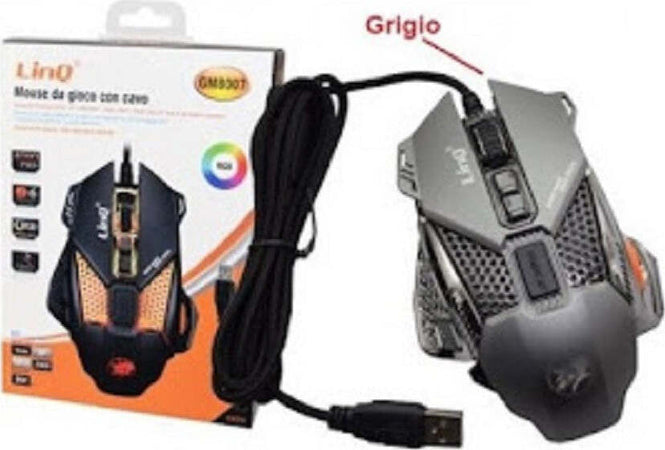 Mouse Gaming Da Gioco Con Filo Usb 2.0 Dpi Regolabile 4000 Dpi Luci Rgb Gm8007 Elettronica/Informatica/Accessori/Tastiere Mouse e periferiche di input/Mouse Trade Shop italia - Napoli, Commerciovirtuoso.it