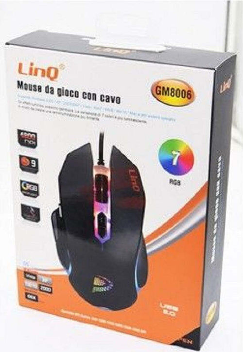 Mouse Gaming Da Gioco Con Filo Usb 2.0 Dpi Regolabile 4800dpi 7 Luci Rgb Gm8006 Elettronica/Informatica/Accessori/Tastiere Mouse e periferiche di input/Mouse Trade Shop italia - Napoli, Commerciovirtuoso.it