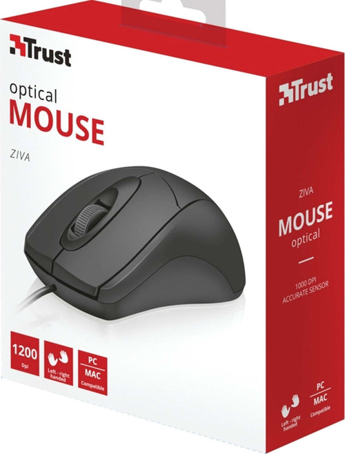 Mouse Ottico Ambodestro 3 Tasti Ziva Optical Usb Trust Pc Notebook Laptop Elettronica/Informatica/Accessori/Tastiere Mouse e periferiche di input/Mouse Trade Shop italia - Napoli, Commerciovirtuoso.it