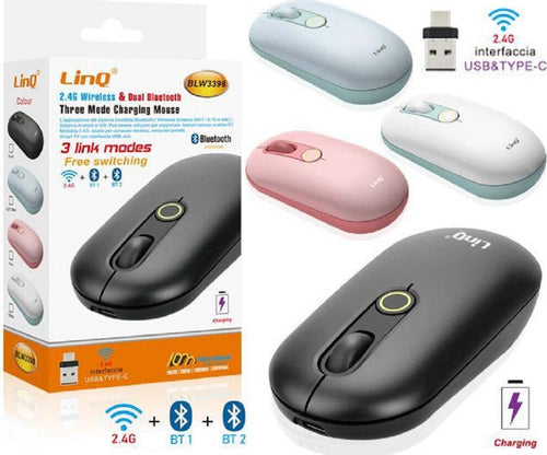 Mouse Senza Fili Dual-mode Connettivit? Wireless 2.4ghz & Dual Bluetooth Blw3398 Elettronica/Informatica/Accessori/Tastiere Mouse e periferiche di input/Mouse Trade Shop italia - Napoli, Commerciovirtuoso.it